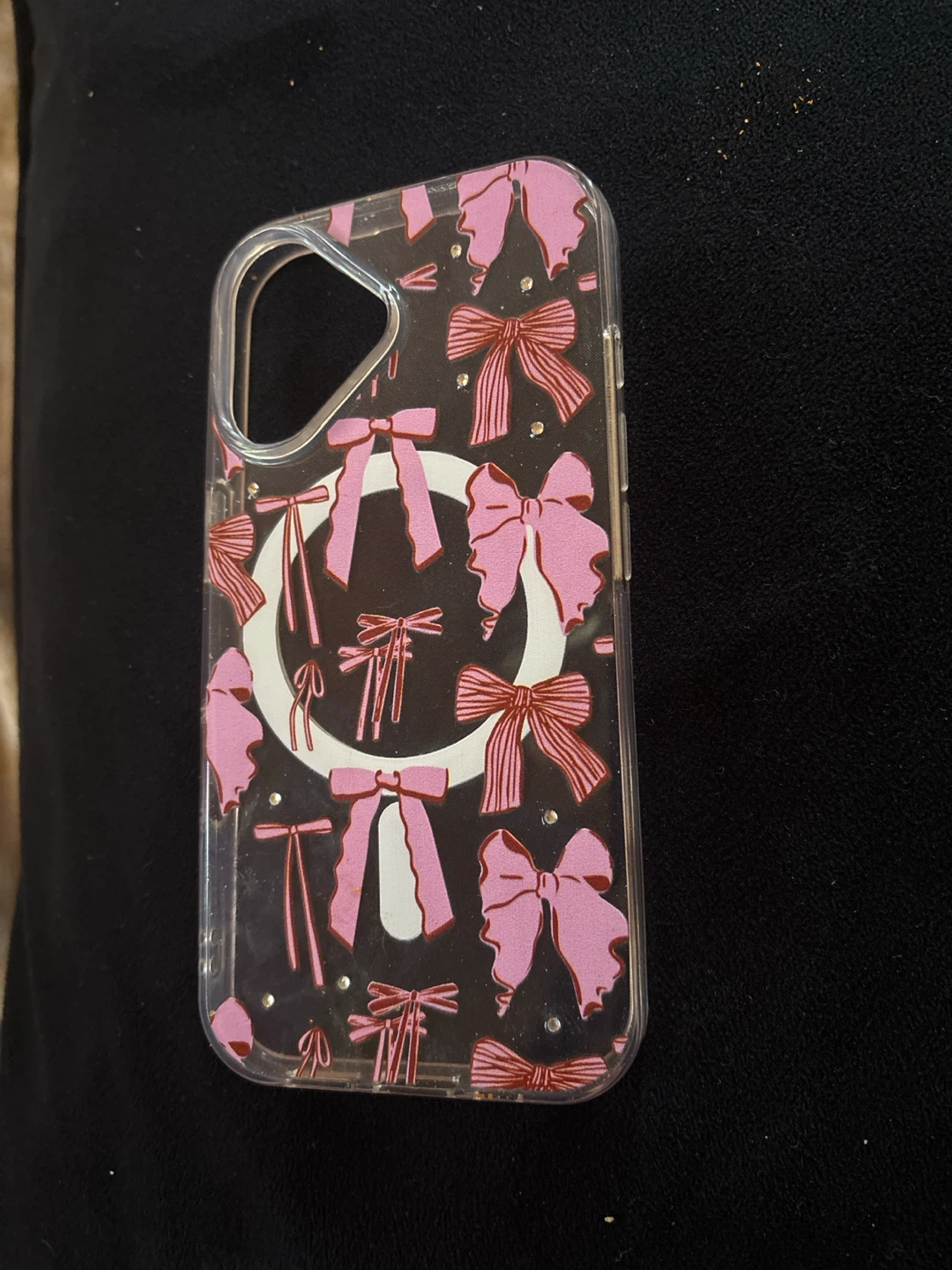 🏈Clear Bow Pattern MagSafe Phone Case