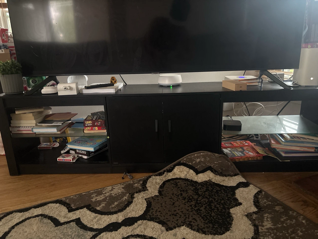 Black TV Media Console