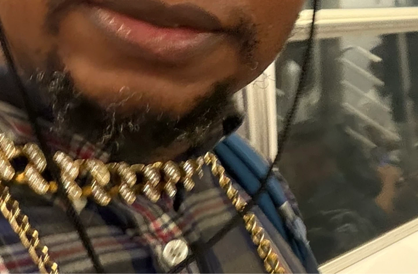 Gold-Tone Rhinestone Cuban Link Chain