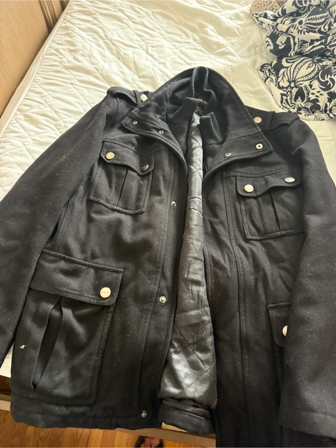 Michael Kors Black Wool Blend Jacket