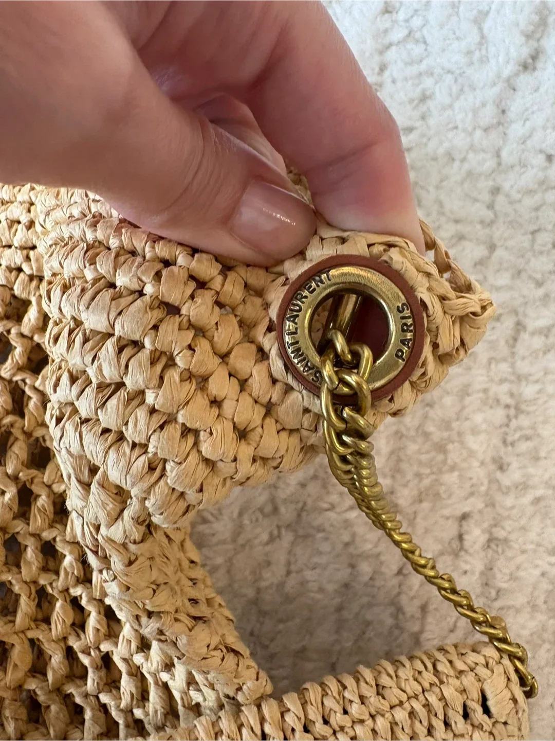 NEW Saint Laurent Icare Raffia Tote Bag - photo 3