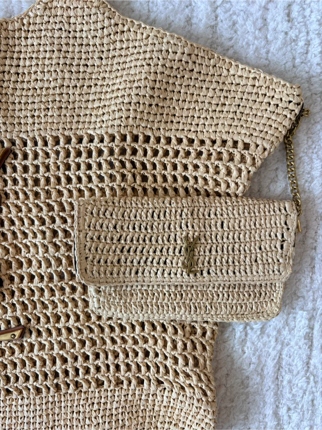 NEW Saint Laurent Icare Raffia Tote Bag - photo 4
