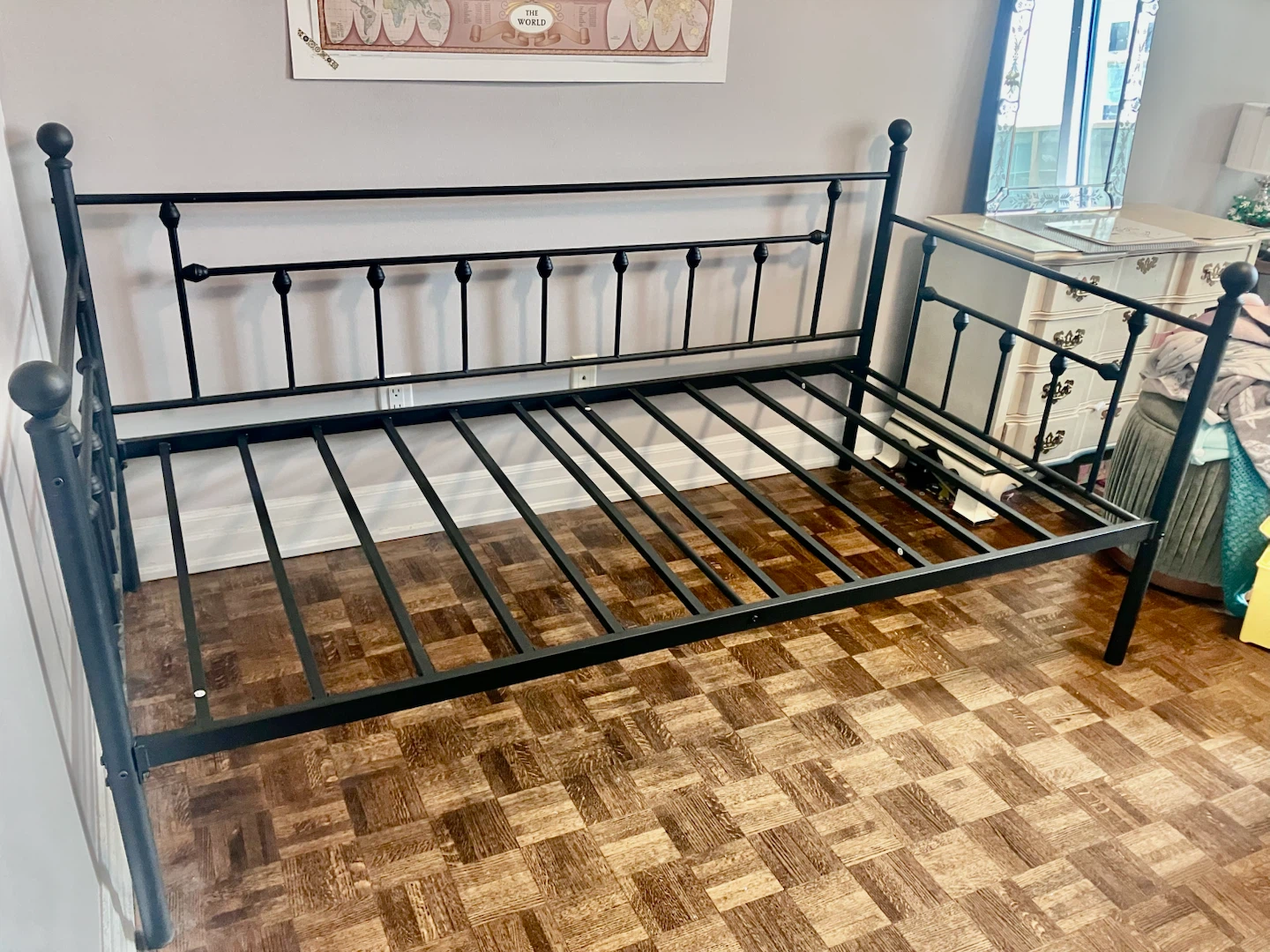 Black Metal Twin Bed Frame - photo 2