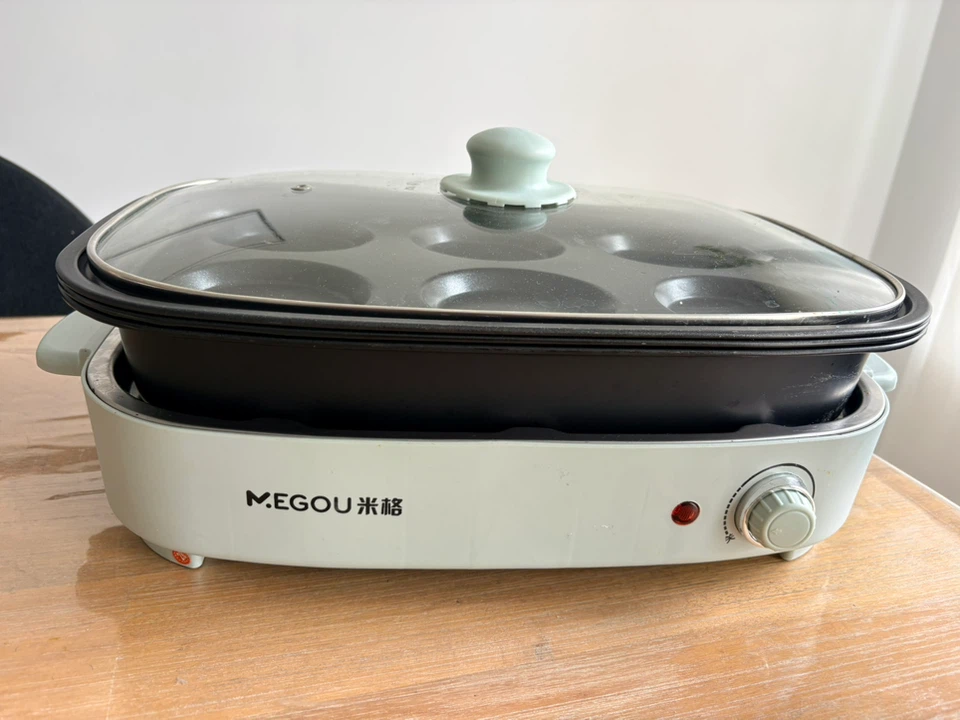 MEGOU Electric Multi-Cooker with bbq grill, pancake, soup pan