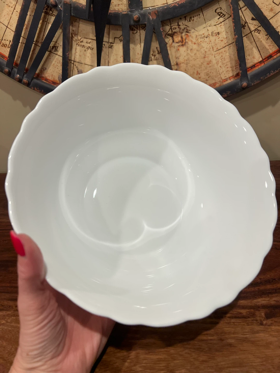 Vintage Bormioli Rocco White Opal Glass Serving Bowl - photo 3