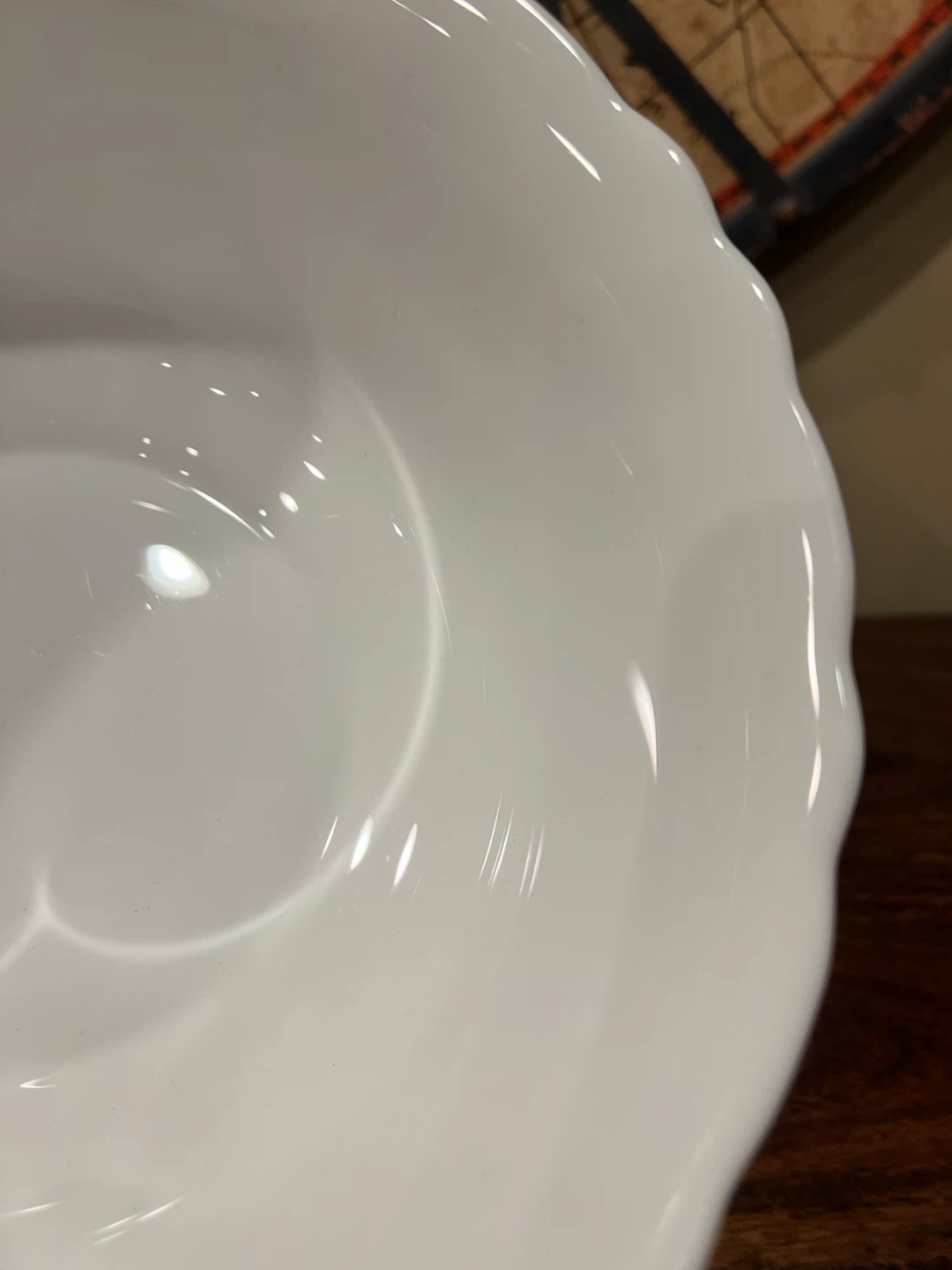 Vintage Bormioli Rocco White Opal Glass Serving Bowl - photo 4