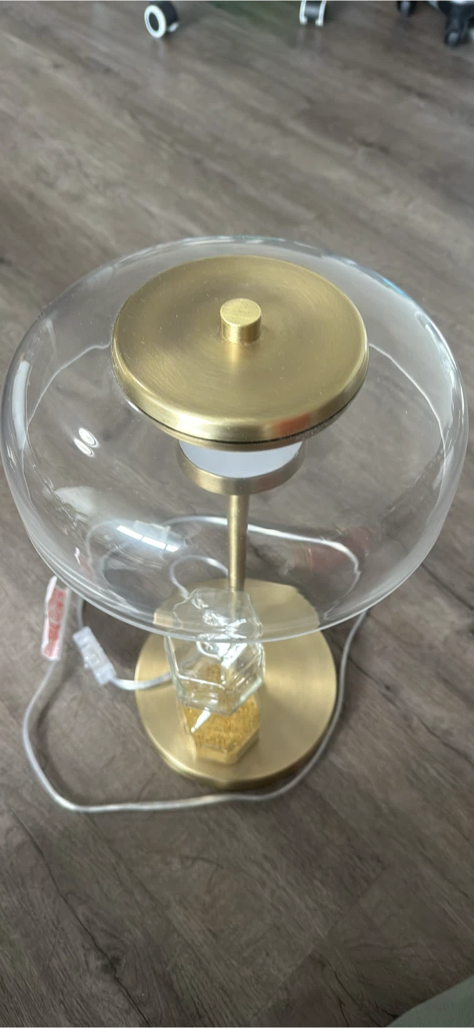 Modern Gold and Glass Table Lamp