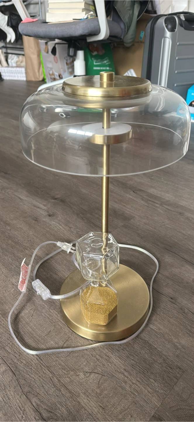Modern Gold and Glass Table Lamp - photo 2