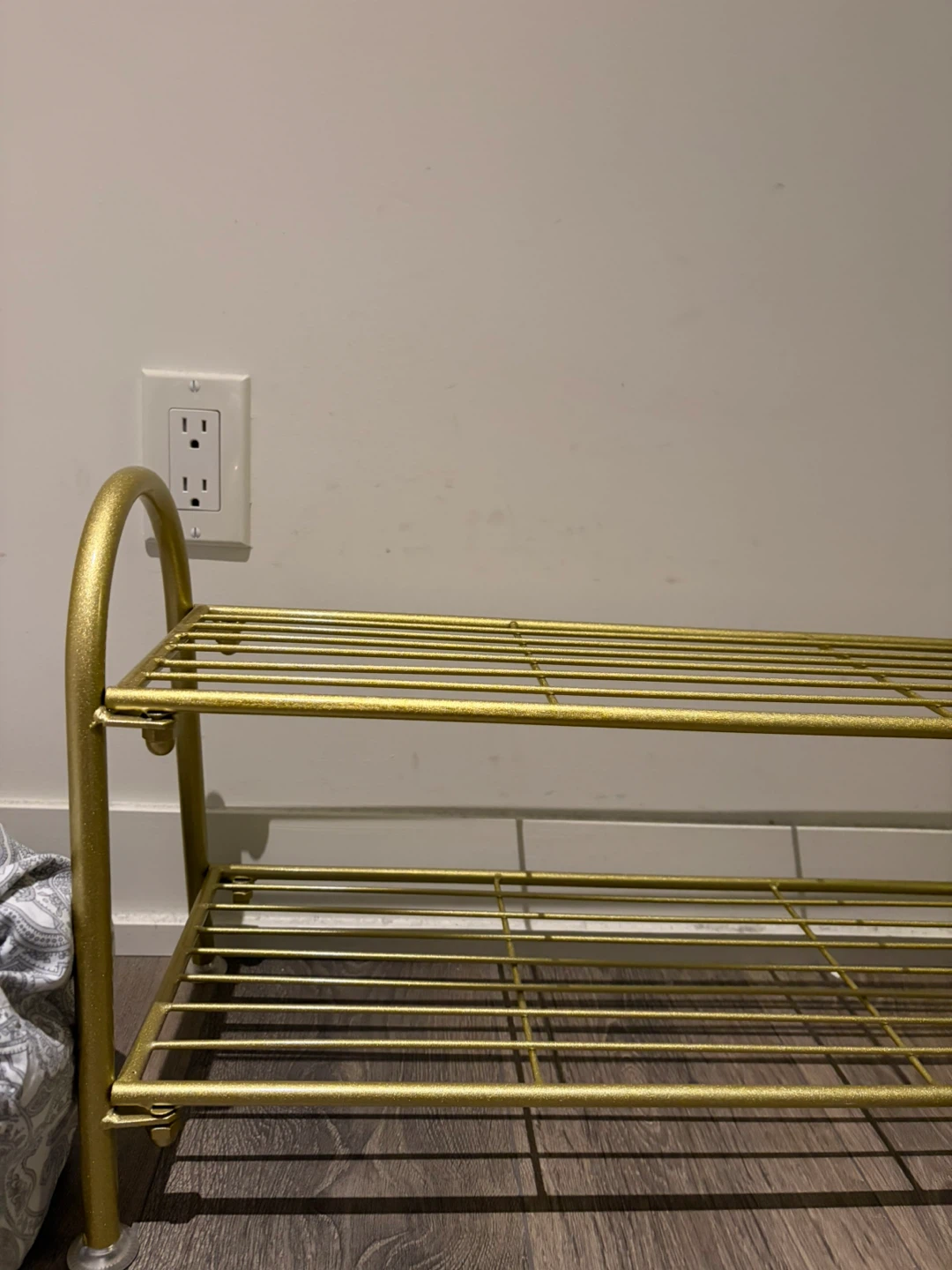 Gold Metal Two-Tier Shoe Rack - photo 2