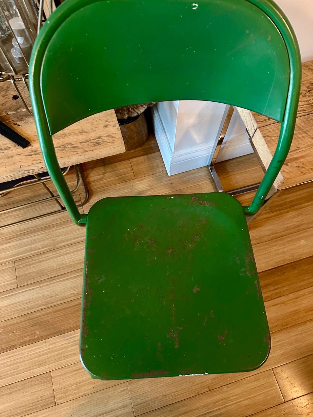 VINTAGE INDUSTRIAL STEEL ROYAL FACTORY CHAIR DINING DESK SIDE - photo 4