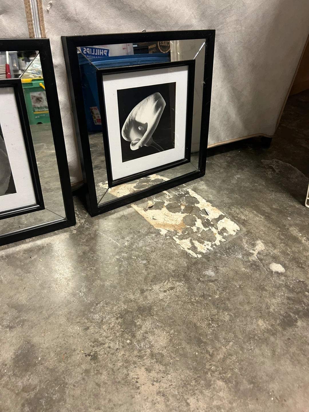 Set of 2 Black Framed Floral Mirror Wall Art - photo 3