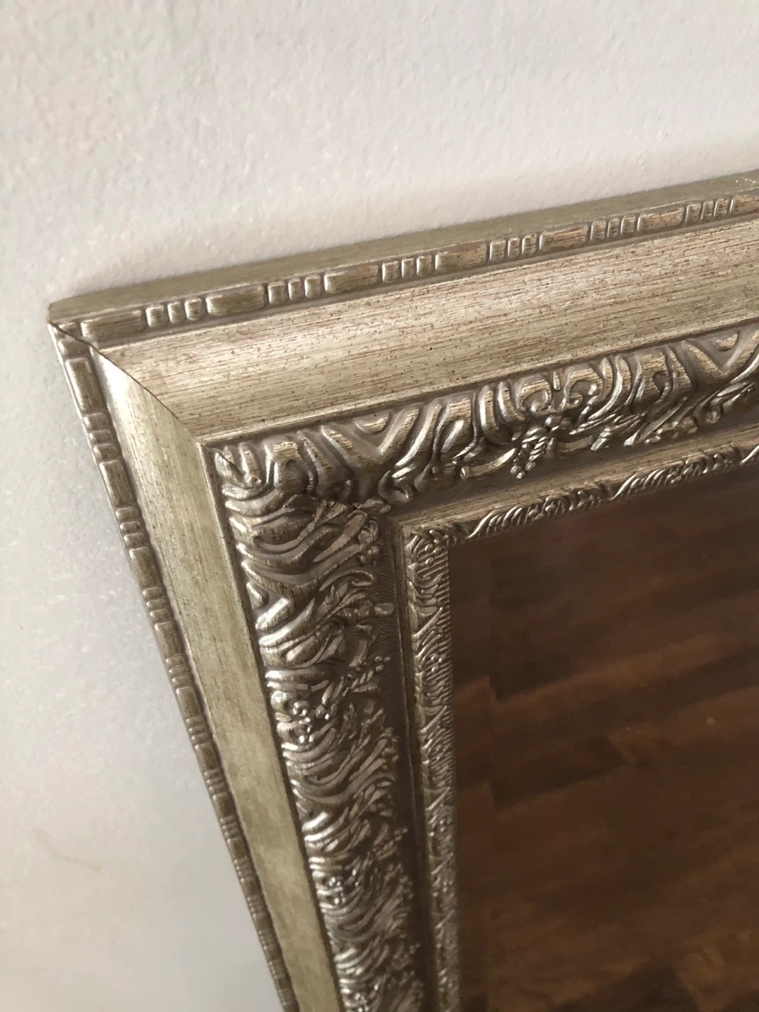 Large Ornate Silver Wall Mirror - photo 2