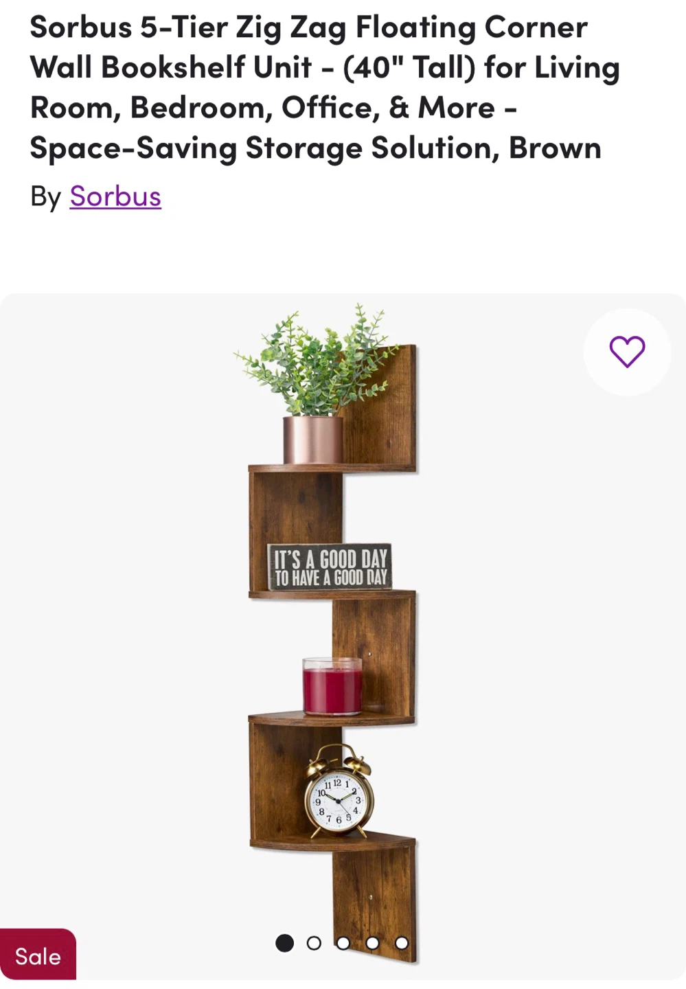 Floating corner shelf