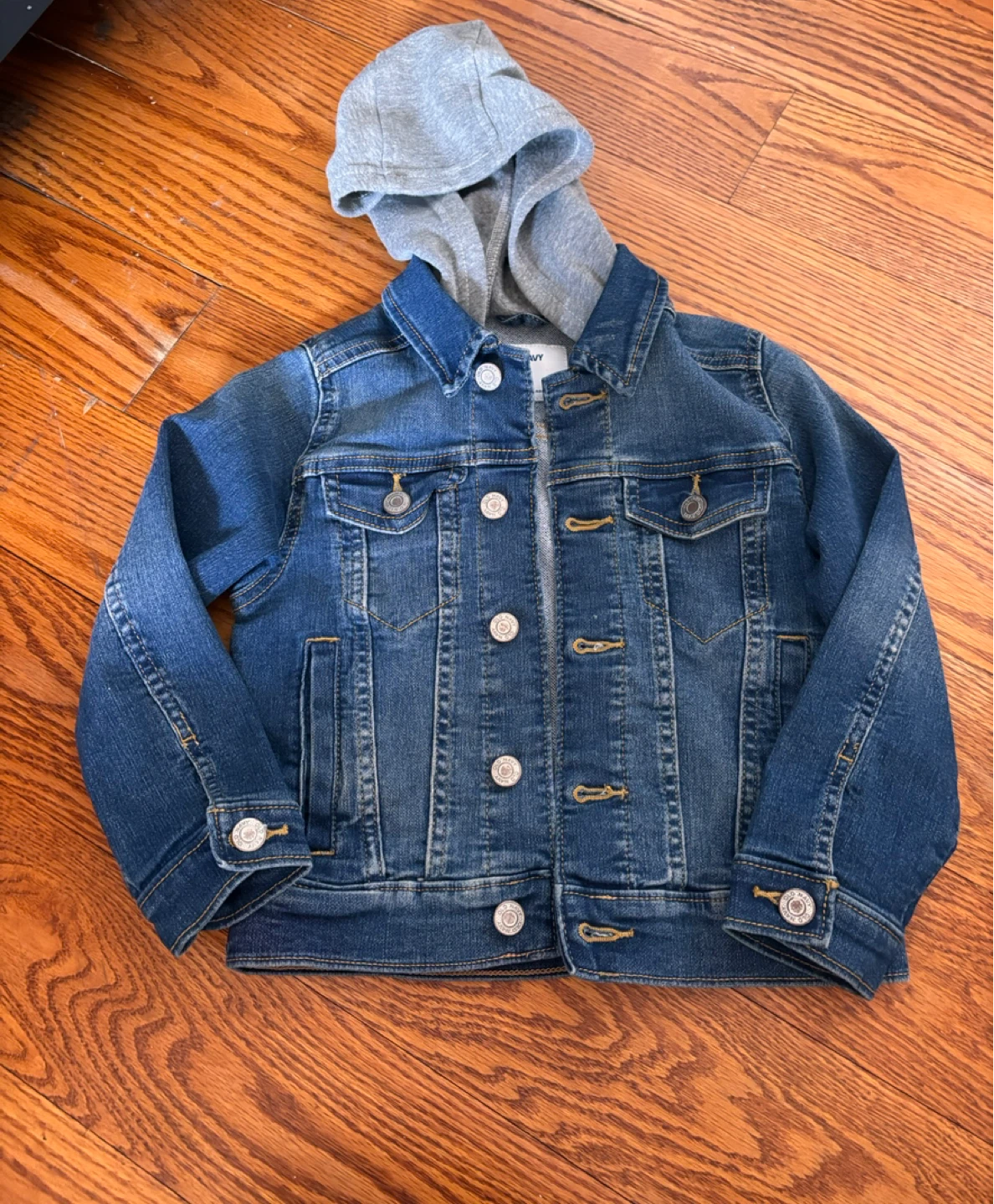 Old Navy Toddler Denim Jacket with Hoodie XS(5)