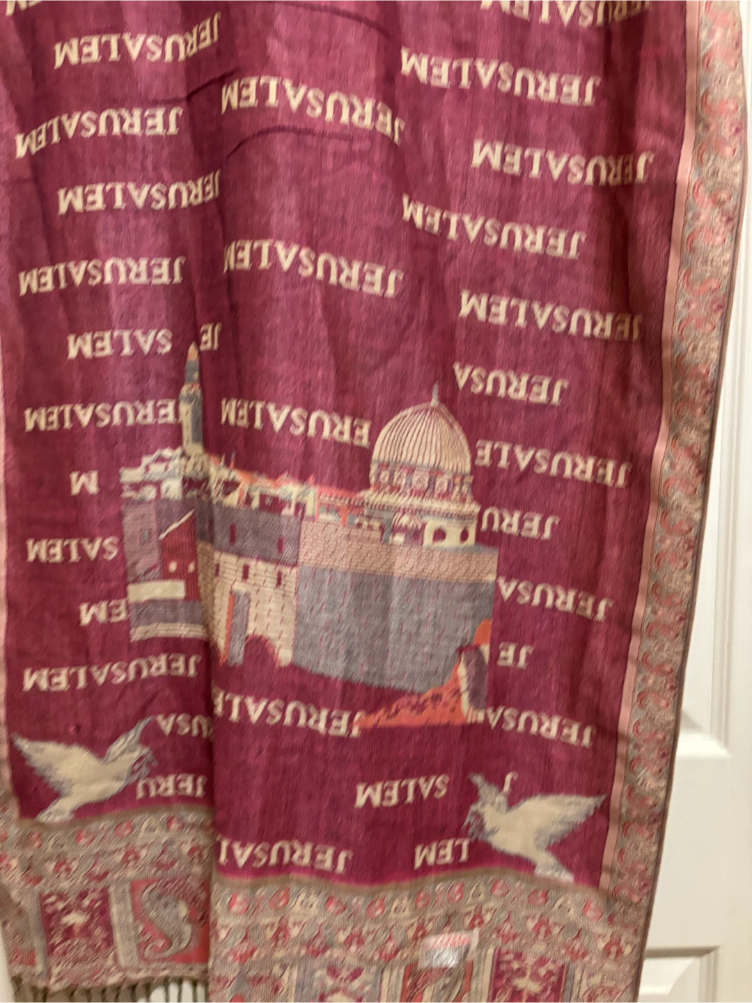 Jerusalem Print shawl. 100% cashmere