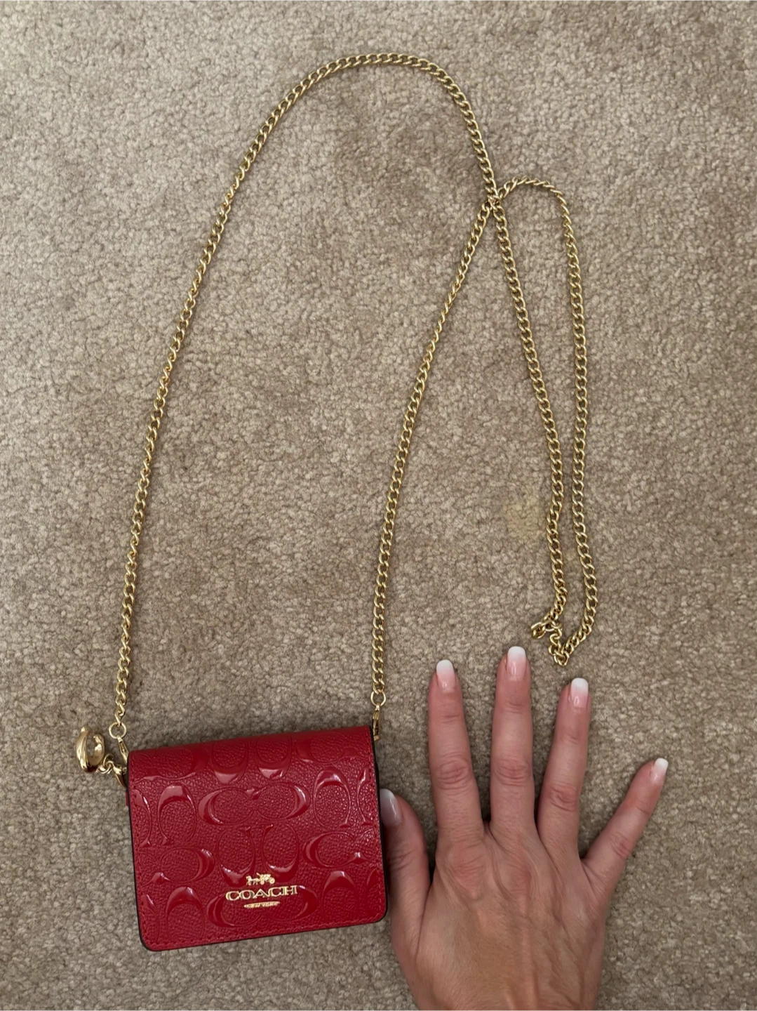 Coach Red Patent Signature Crossbody Bag