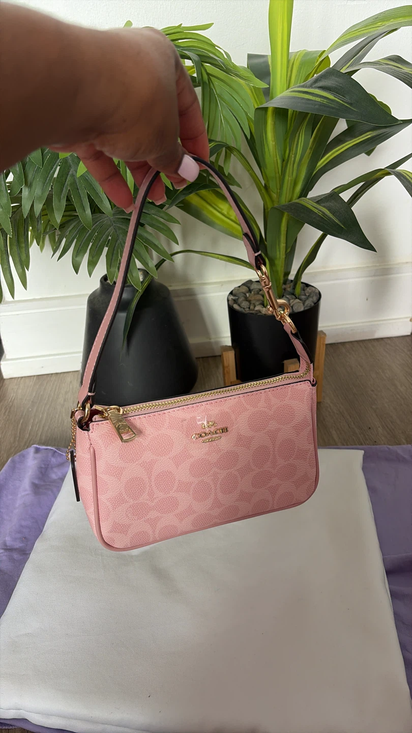 Coach Signature Canvas Mini Bag in Pink