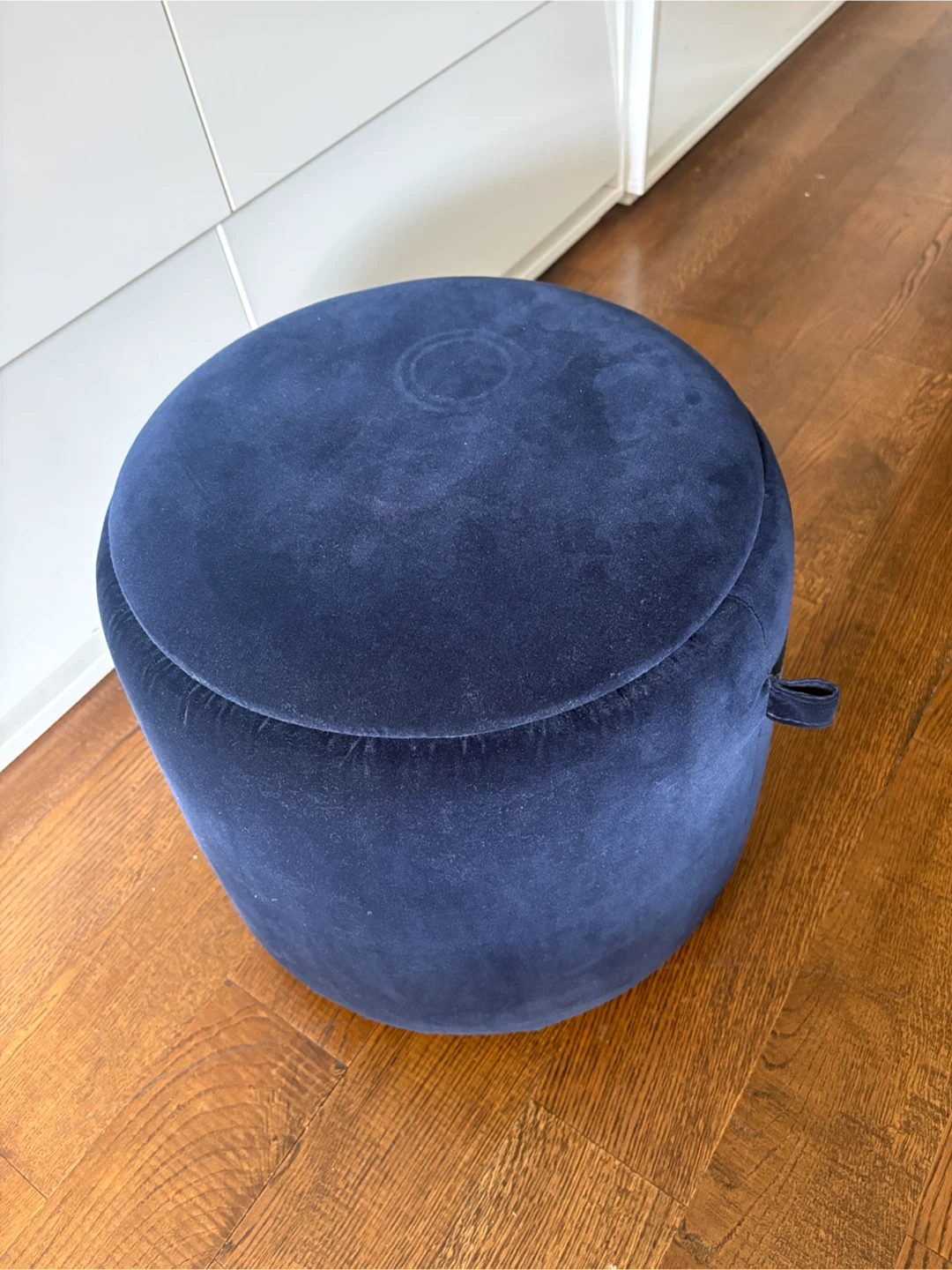 Blue Velvet Storage Ottoman - photo 2