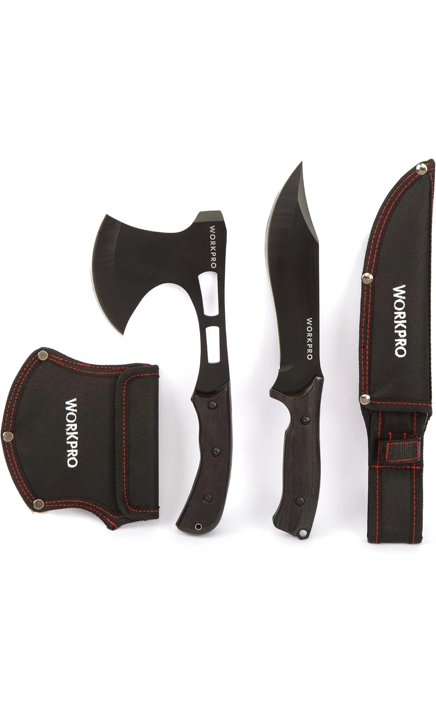 Workpro Hatchet & Fixed Blade Knife Set
