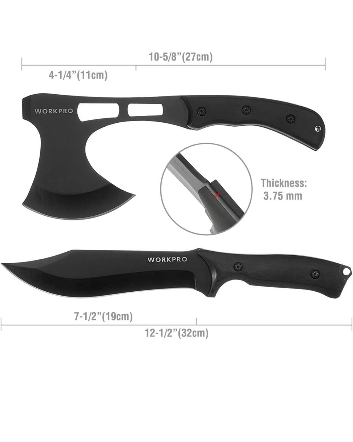 Workpro Hatchet & Fixed Blade Knife Set - photo 2