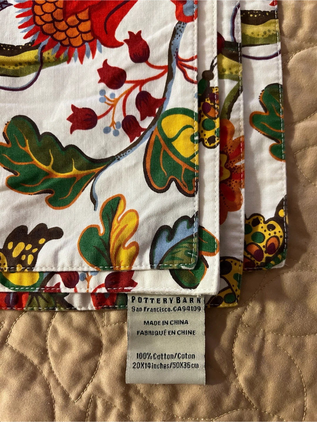 🏈 Pottery Barn Floral Placemats