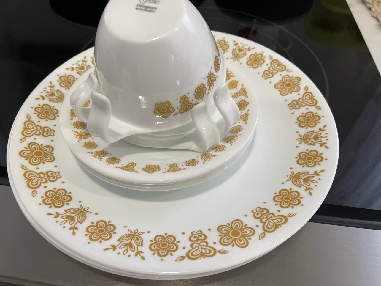 Corelle Livingware Gold Butterfly Dinnerware Set