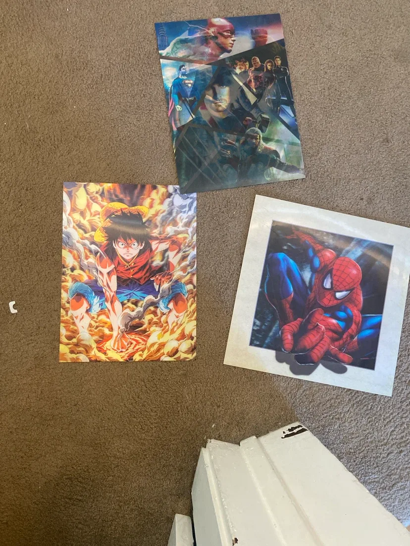 Set of 3 Superhero and Anime Posters