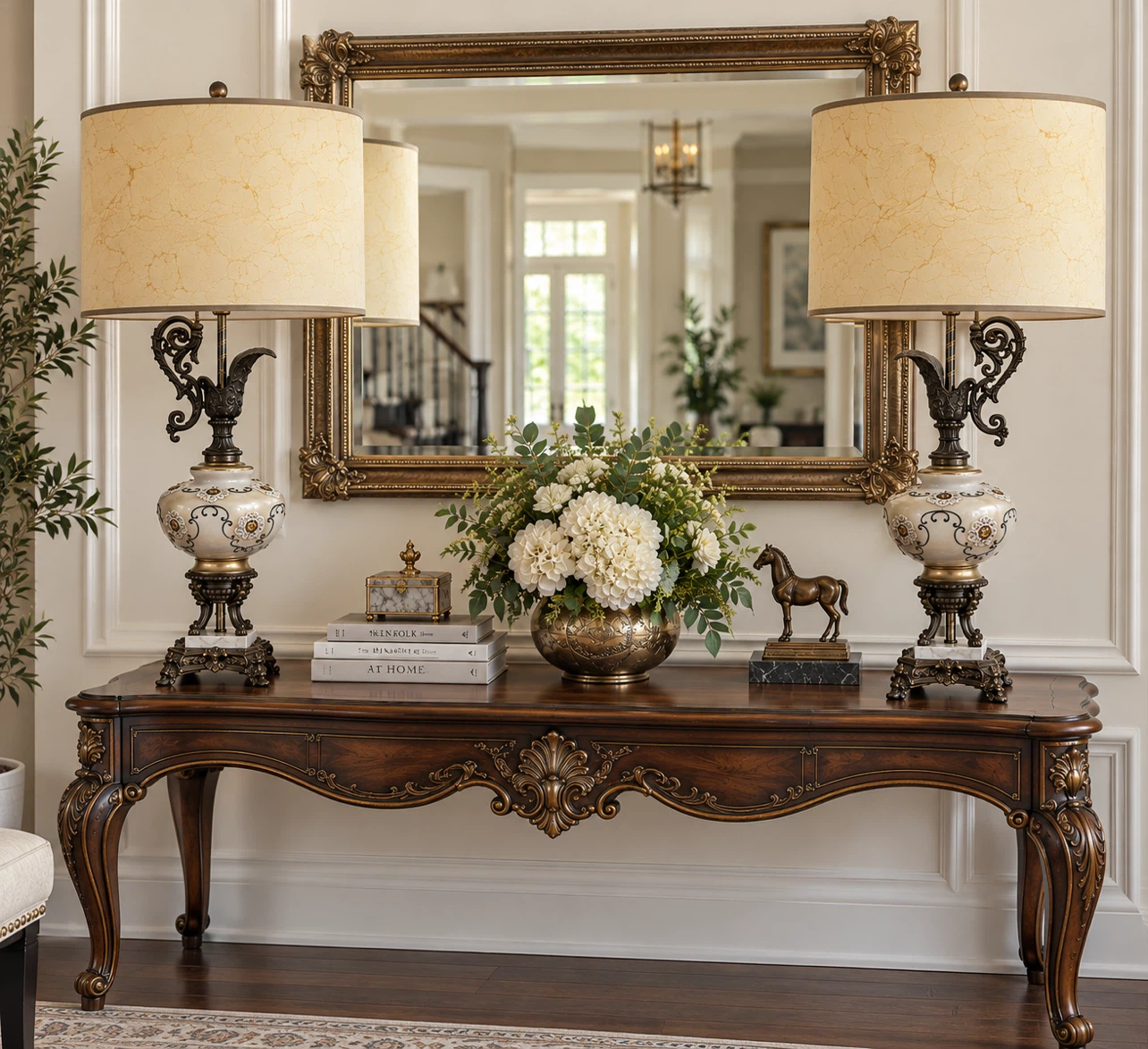 Set of Two Vintage-Style Ornate Table Lamps - photo 2