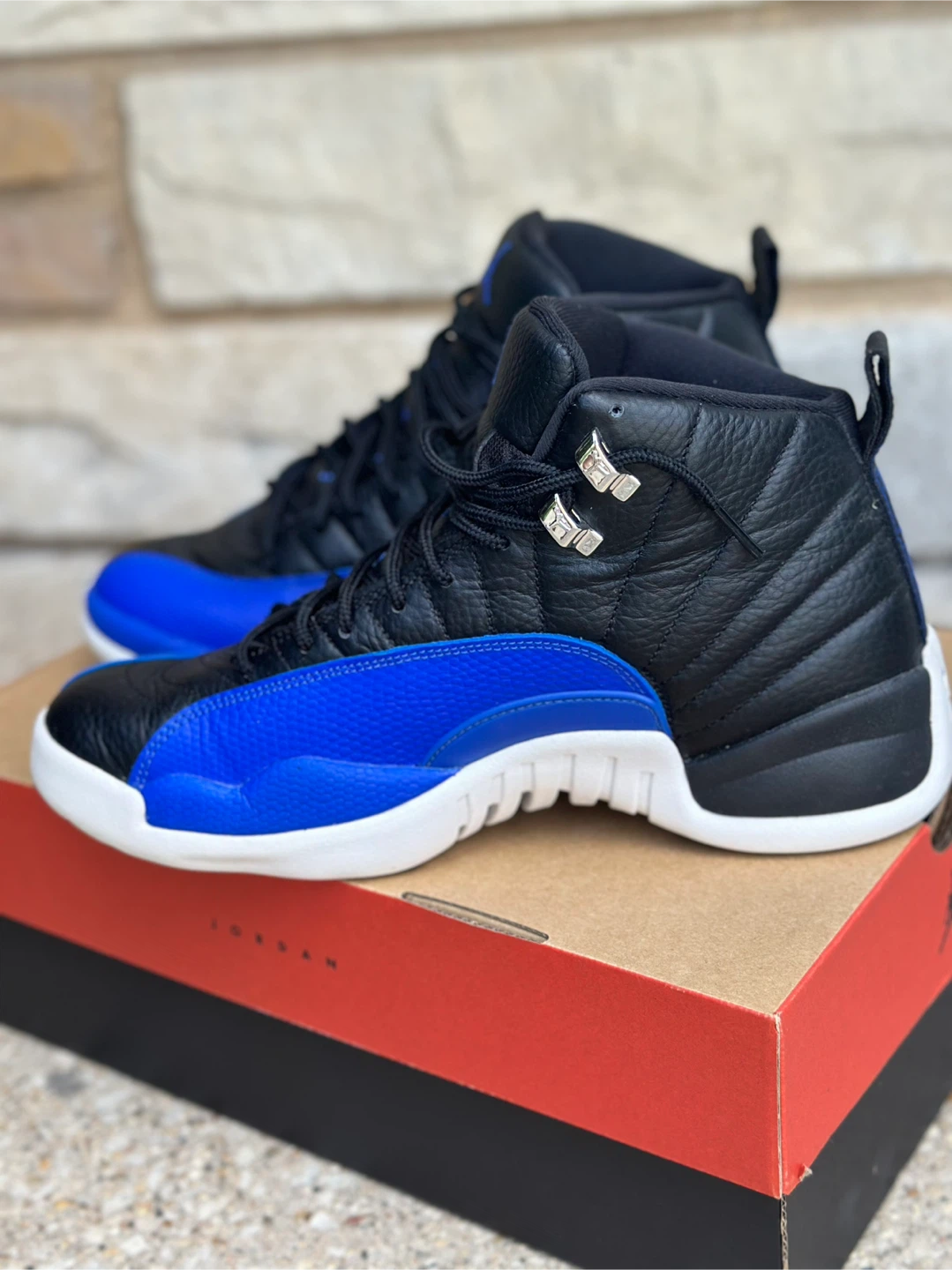 Jordan 12 Retro Black and Blue - photo 3