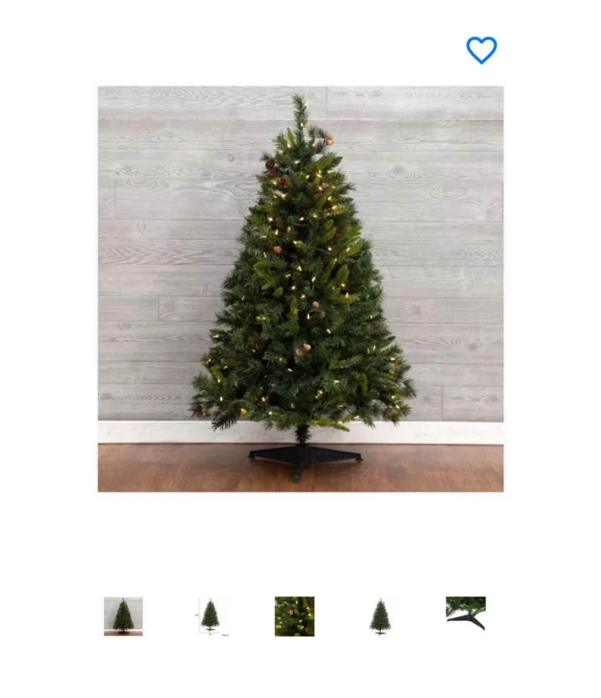 4.5ft Brittany Pine Pre-lit Christmas Tree
