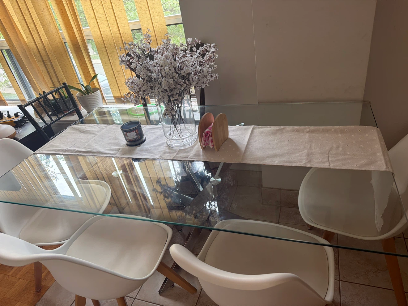Glass Top Dining Table