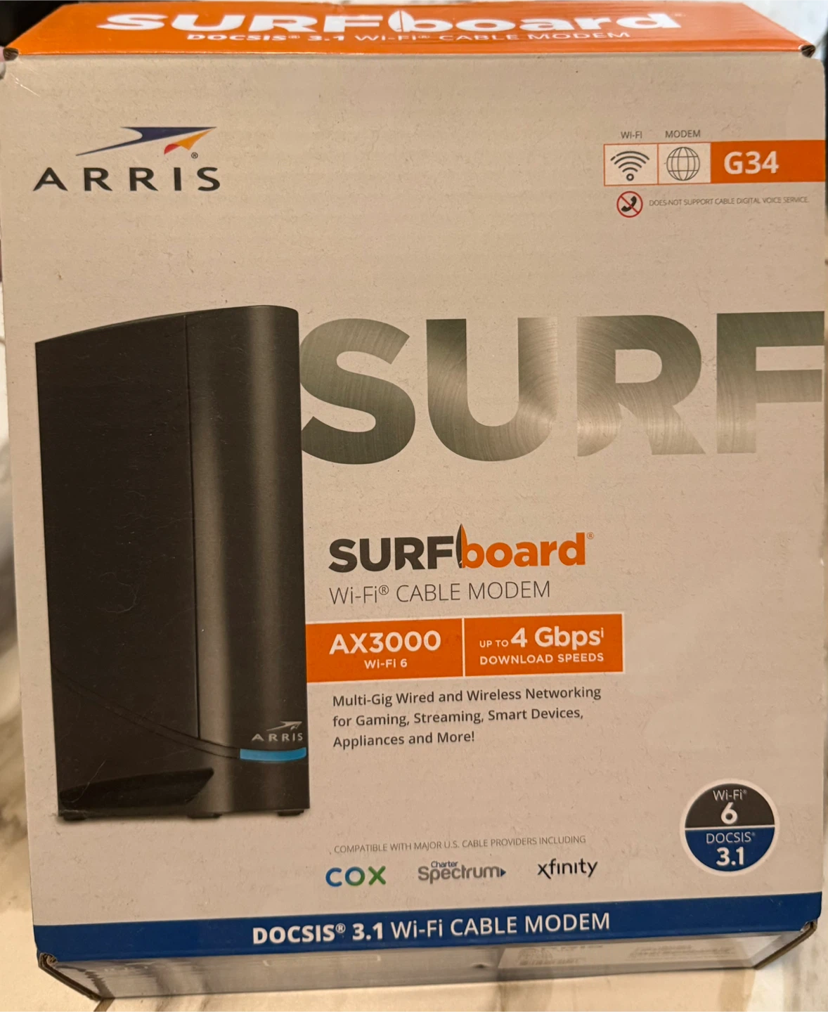 ARRIS SURFboard G34 DOCSIS 3.1 Wi-Fi Cable Modem