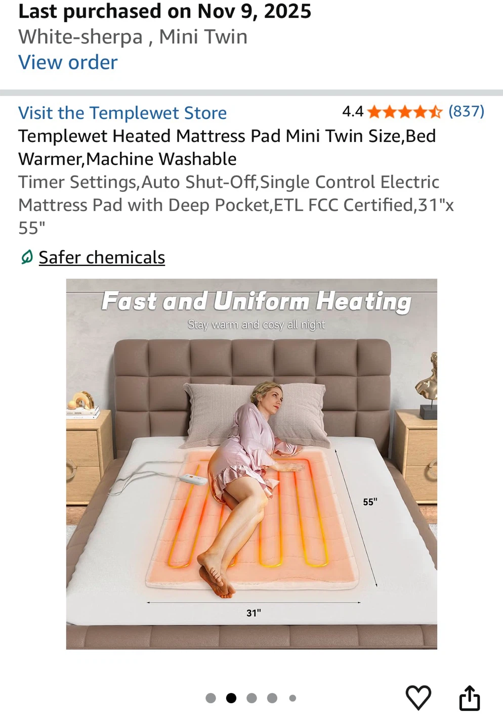 Heated Mattress Pad - Mini Twin 🏈 - photo 5