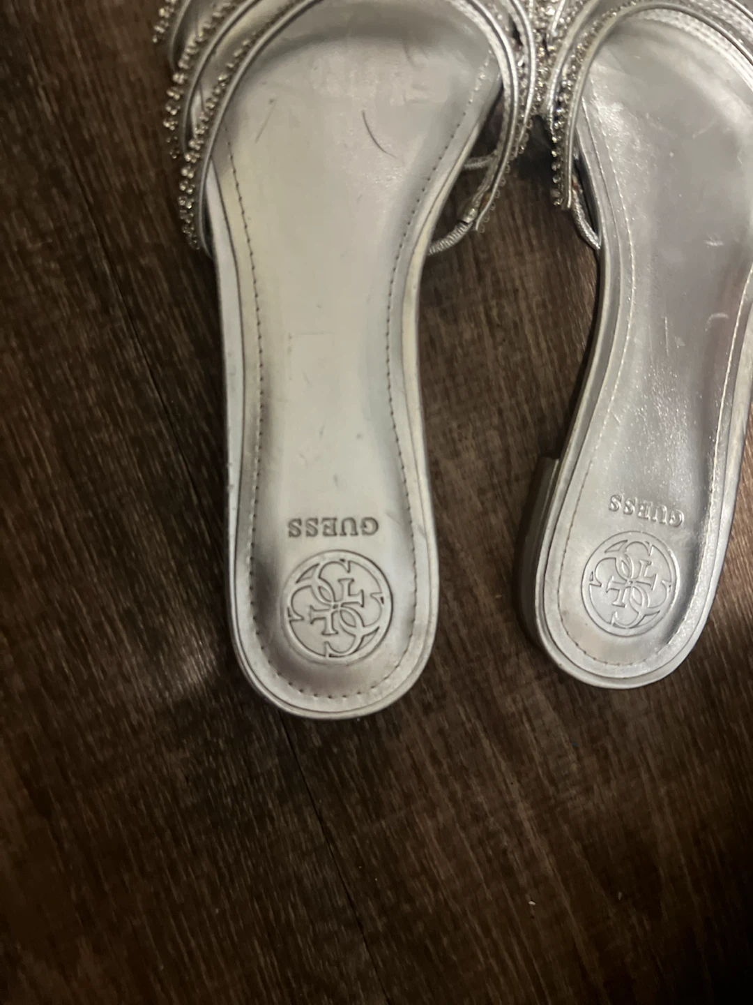 Guess Silver Rhinestone Sandals - photo 2