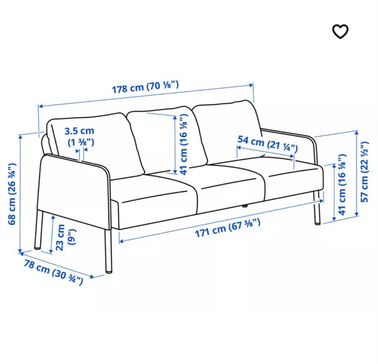 IKEA GLOSTAD Loveseat with chaise, Knisa dark gray - photo 4