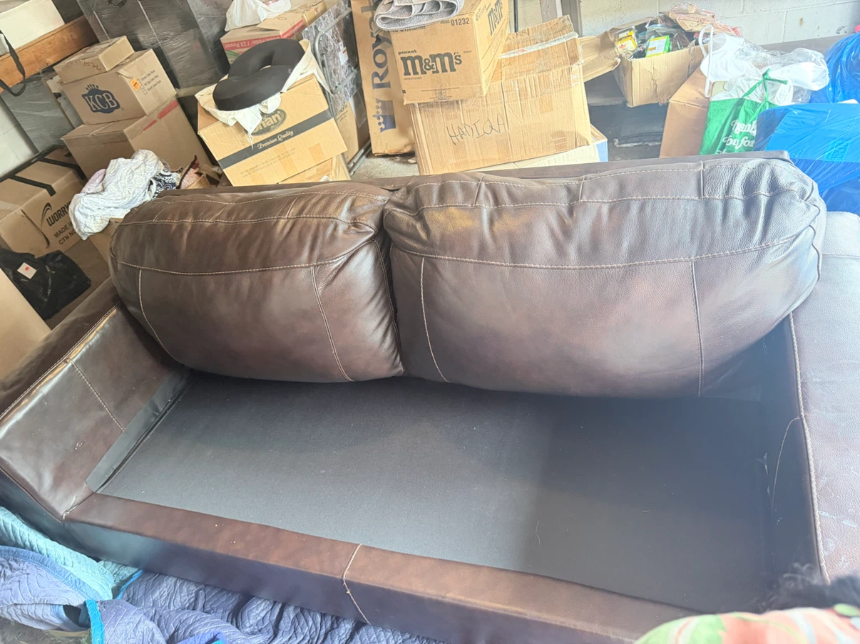Dark Brown Leather Sofa