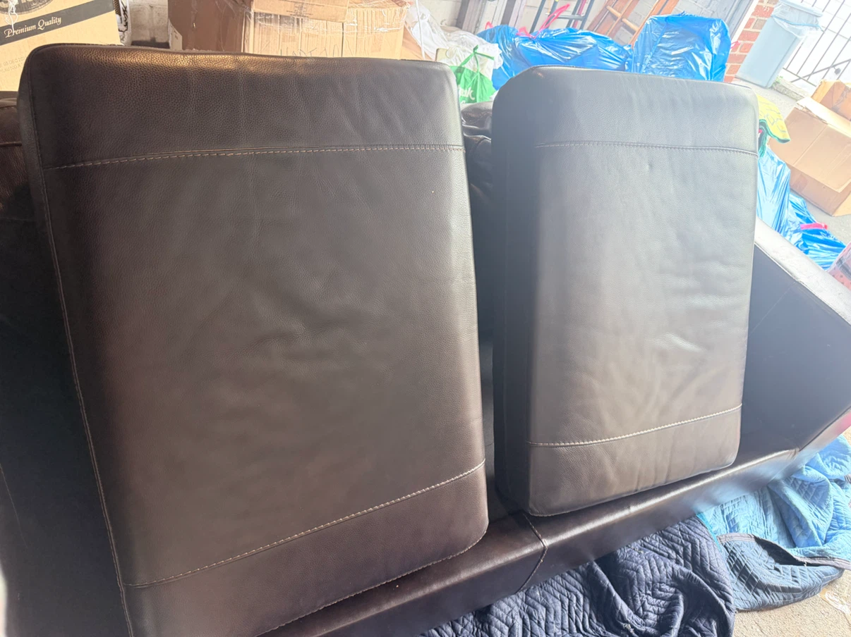 Dark Brown Leather Sofa - photo 4