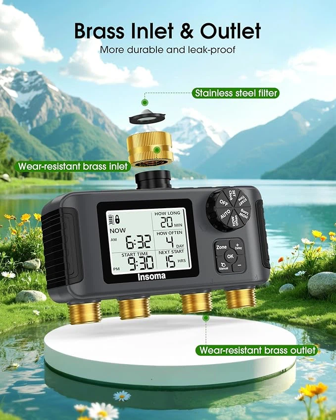 Insoma 4-Outlet Garden Water Timer