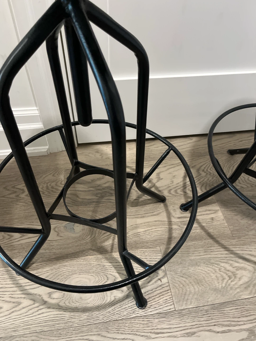 Two wood and metal bar stools - photo 3
