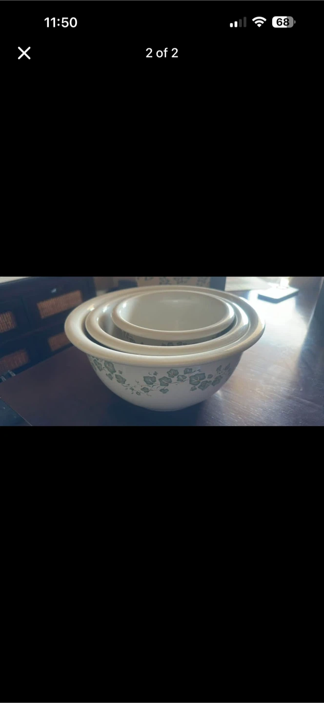 Vintage Corelle CALLAWAY IVY PATTERN Piece Mixing Bowls