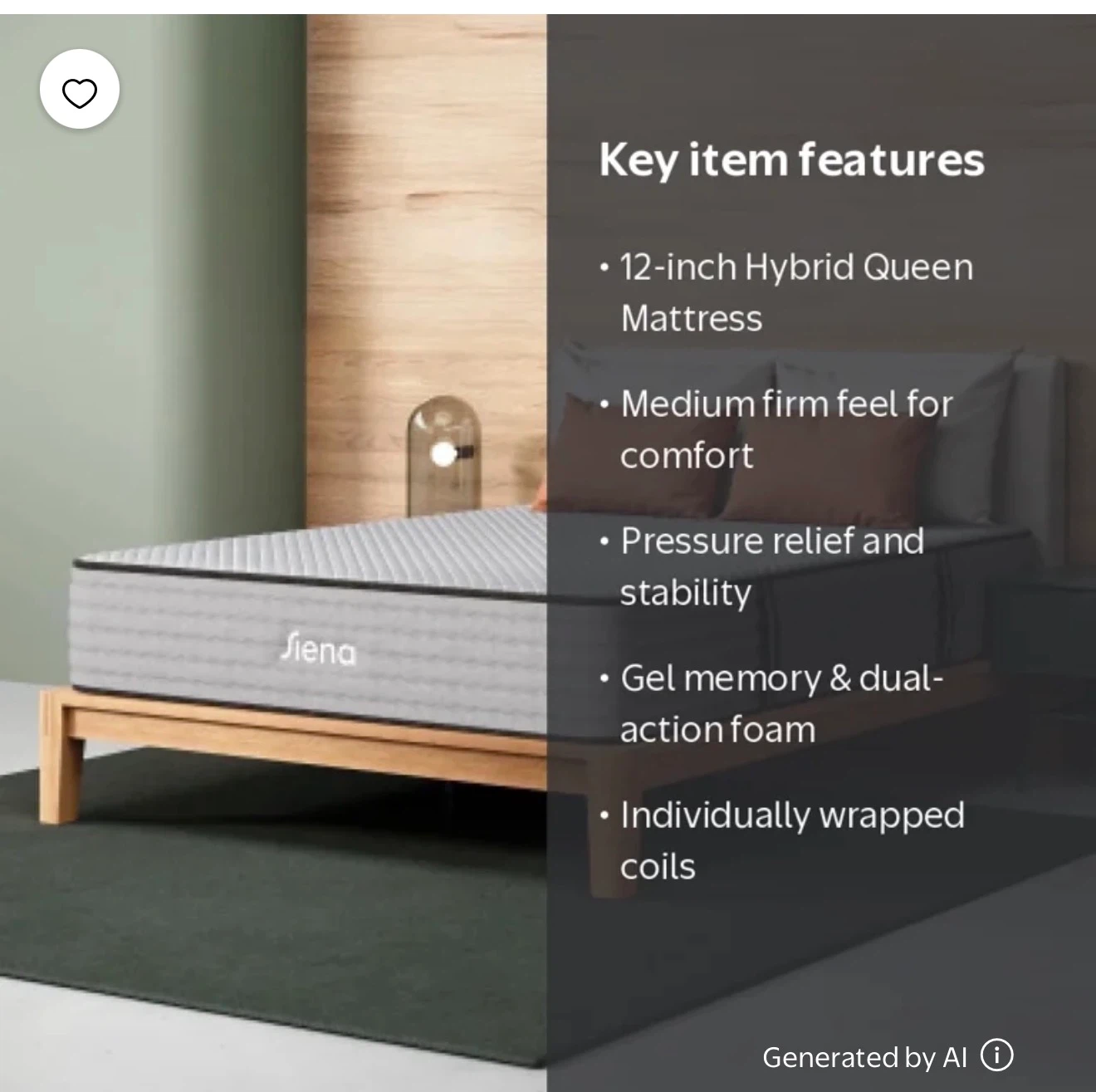 Siena 12-Inch Hybrid Queen Mattress NEW - photo 2