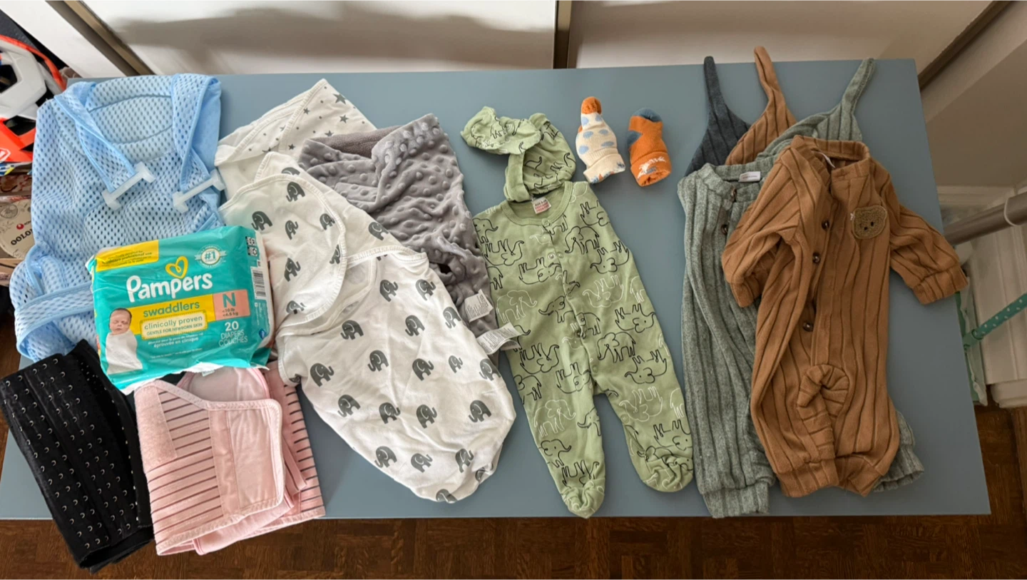 Maternity Support Belt Newborn Baby Clothes and Swaddle Bundle - photo 2
