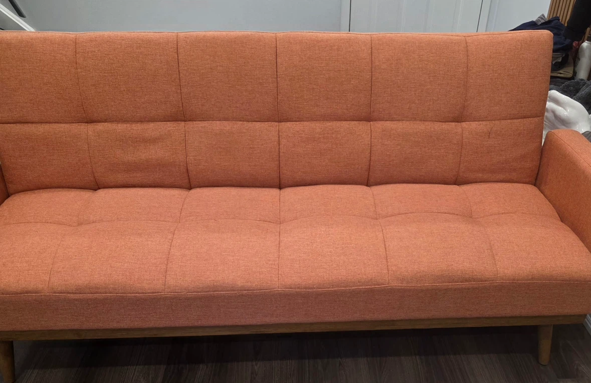 Orange Fabric Sofa Bed