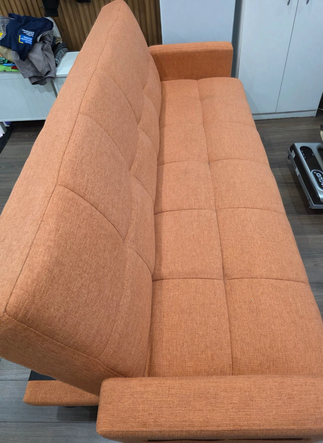 Orange Fabric Sofa Bed - photo 2