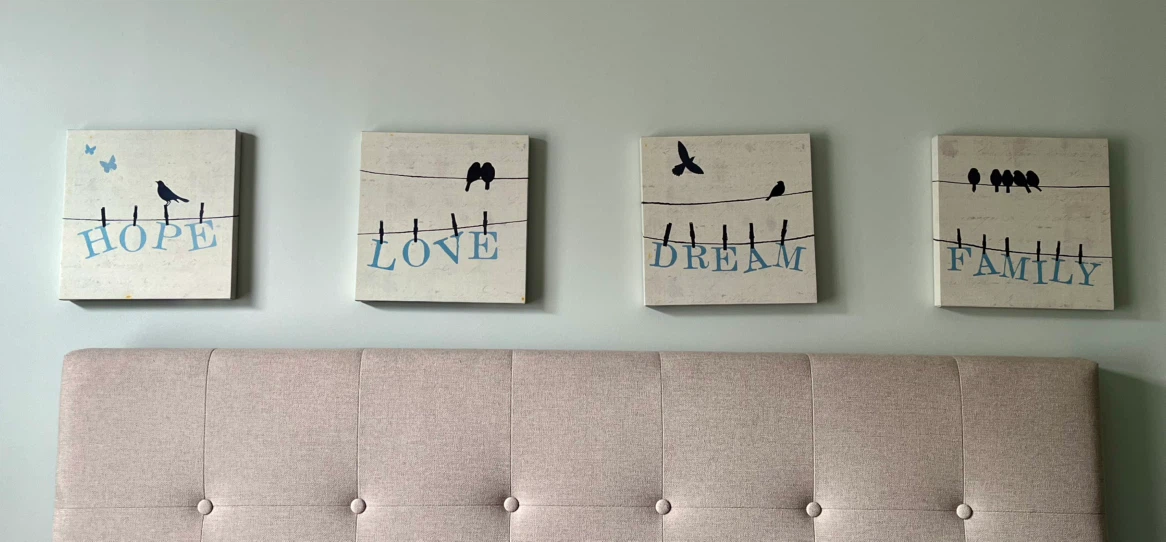 Set of 4 Word Theme Canvas Wall Art