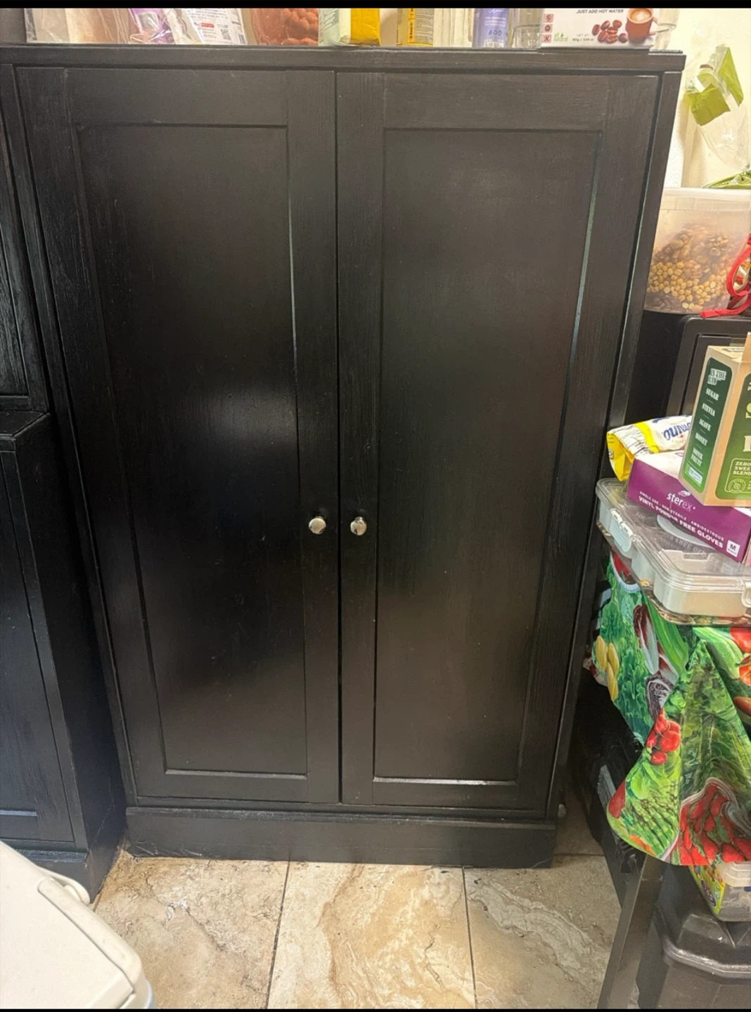 Black Two-Door Storage Cabinet