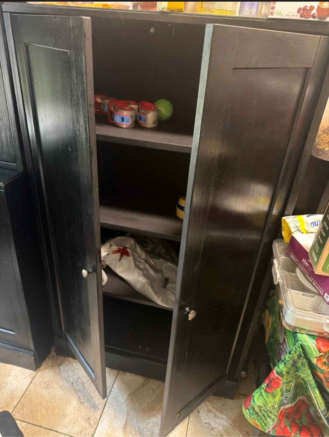 Black Two-Door Storage Cabinet - photo 3