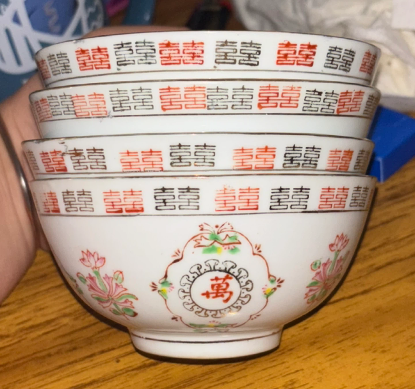 Vintage Chinese Porcelain Rice/Soup Bowls-Set of 4 - photo 2