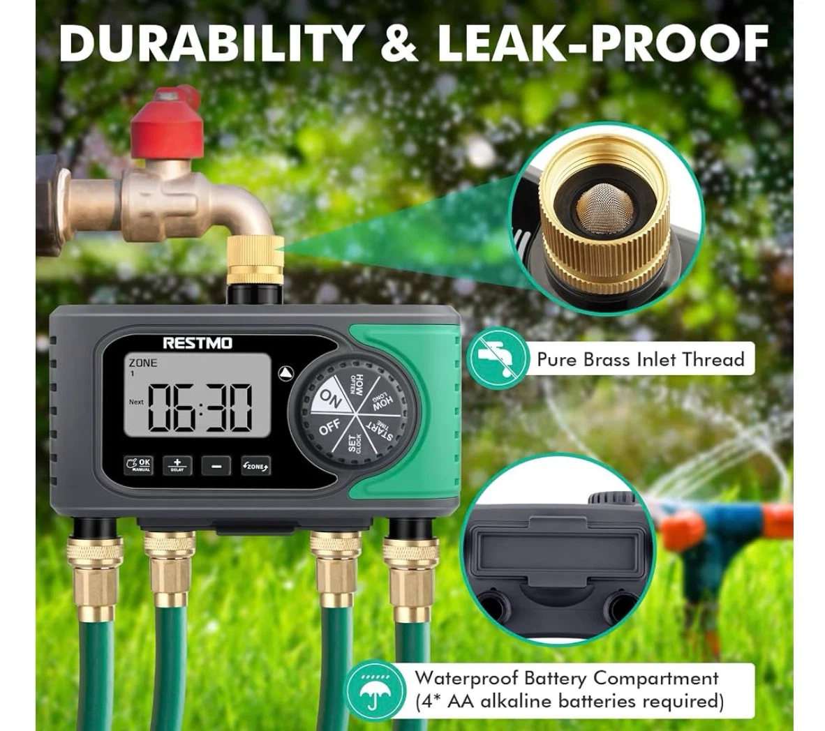 Restmo 4-Zone Sprinkler Timer - photo 2