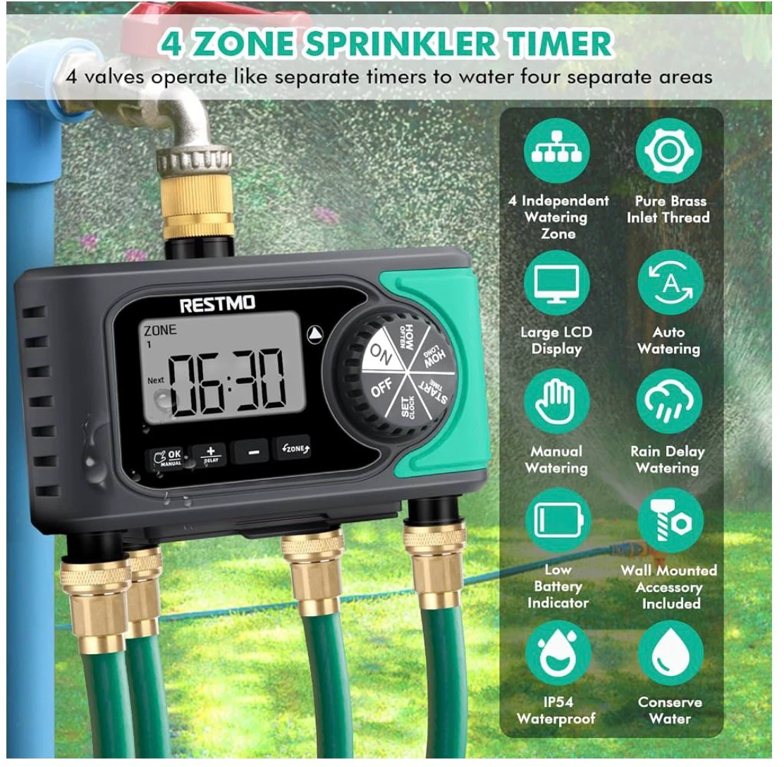 Restmo 4-Zone Sprinkler Timer - photo 3